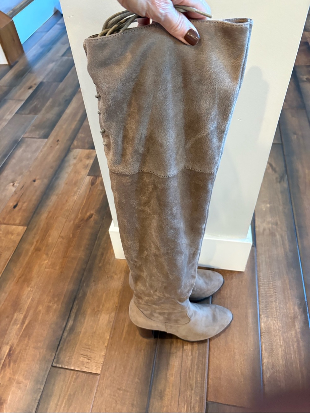 Qupid Taupe Suede Over-the-Knee Boots
